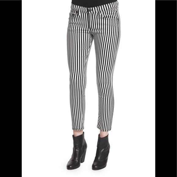 rag & bone Denim - RAG AND BONE Striped Capri Jeans 29